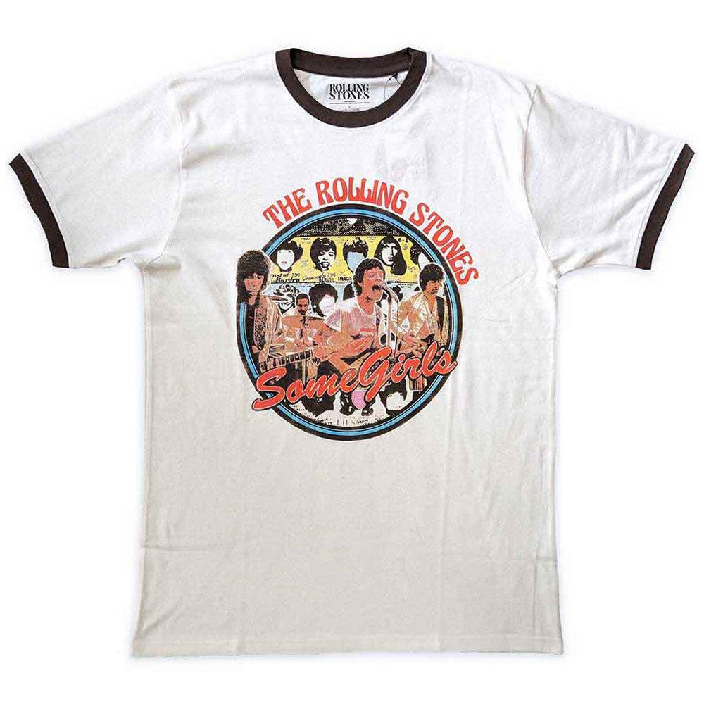 ROLLING STONES ローリングストーンズ (来日 35周年 記念 ) - Some Girls Circle / 半袖ラグラン / リンガー / Tシャツ / メンズ - PGS